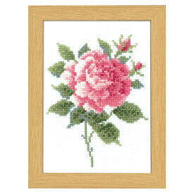 刺繍 12ヶ月の花フレーム マリー・カトリーヌコレクション 5月 ピンクローズ クロスステッチ