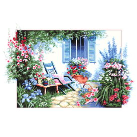 刺繍 Luca-S Flower Garden （花園）｜クロスステッチ 輸入キット フラワー 花 庭 ルーカス
