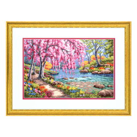 刺繍キット Dimensions 70-35374 Cherry Blossom Creek チェリーブロッサム｜輸入 クロスステッチキット ゴールドコレクション