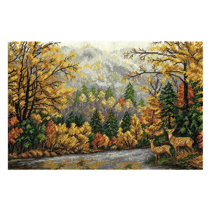 楽天市場 注目輸入刺繍 刺繍キット Panna パンナ Ps 1763 Autumn Forest 秋の森 秋 風景 鹿 クロスステッチ 手芸材料の通信販売 シュゲール