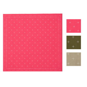 刺し子 綿麻マルチクロス かすり 98906 cosmo hidamari|ローズ カーキ グレー