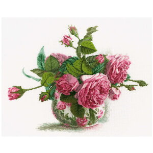 刺繍 刺しゅう輸入キット RTO M202 Romantic Roses ロマンチック ローズ|クロスステッチキット