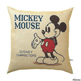 刺繍 クッションキット オリムパス キャラクター ミッキーマウス キャメル 5881【メール便可】クロスステッチキット【Disneyzone】