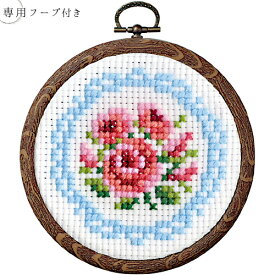 刺繍 刺しゅうキット オリムパス プチフープ フルーツ＆フラワー バラとレース 7441 【メール便可】 | 刺繍キット ししゅう 手芸キット 手作りキット 初心者 簡単 クロスステッチ クロス ステッチ クロスステッチキット オリンパス