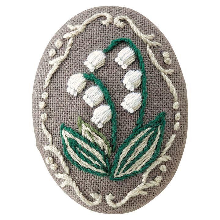 楽天市場】刺繍 フランス刺しゅう ブローチキット スズラン : 手芸材料 