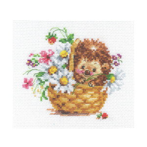 hJ ALbg ALISAiATj Little and Cute Hedgehog in daisies y[։z