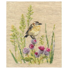 ◎注目輸入刺繍！◎ 刺繍 輸入キット ALISA（アリサ） Flowers and birds Whinchat 【メール便可】