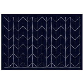 刺繍 刺繍布 オリムパス 刺し子布 印刷済み布パック 刺し子 ランチョンマット 矢羽根(藍） 【メール便可】