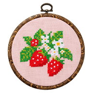 刺繍 COSMO ぬり絵みたいなクロスステッチキット ストロベリー 【メール便可】| クロスステッチ クロス …