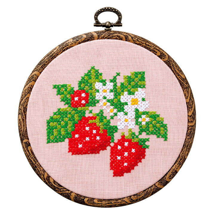 楽天市場 P5倍 刺繍 Cosmo ぬり絵みたいなクロスステッチキット ストロベリー メール便可 クロスステッチ クロス ステッチ 手芸キット 手作りキット 初心者 簡単 刺繍セット 手芸用品 ハンドメイド 手芸材料の通信販売 シュゲール