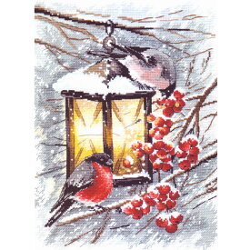 刺繍 Oben A Christmas Light クリスマスの灯り ｜輸入キット クリスマス ライト 小鳥