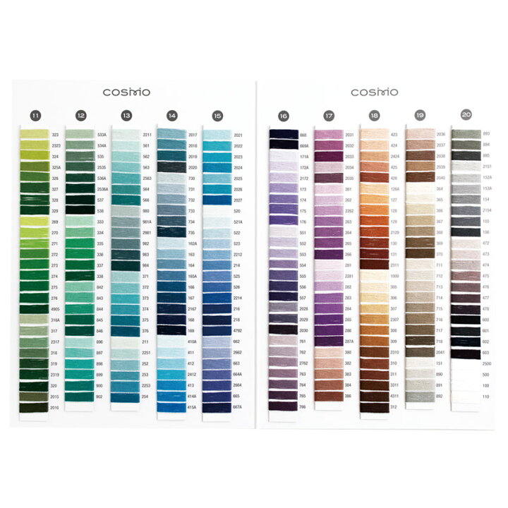 楽天市場】COSMO刺しゅう糸 見本帳 No.1501 （25番糸 実物色見本  