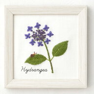 刺繍 青木和子 12か月の植物手帖 アジサイ フレーム付き｜No.542007 コスモ 刺しゅうキット COSMO フラン…