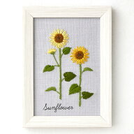刺繍 青木和子 12か月の植物手帖 ヒマワリ フレーム付き｜No.542008 コスモ 刺しゅうキット COSMO フラン…