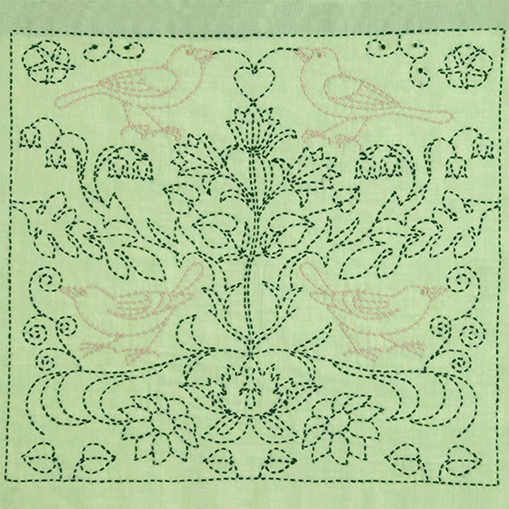 楽天市場 刺し子キット 花ふきん Sashiko World England 庭園の小鳥たち Ksw 028 手縫いの花ふきんキット 刺し子 ワールド イングランド イギリス 刺繍キット 手芸材料の通信販売 シュゲール