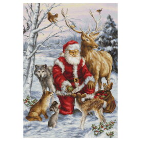 輸入刺繍 Luca-s BU5022 The Forest Friends 森の仲間たち | ルーカス クリスマス サンタクロース 動物 刺繍キット クロスステッチキット