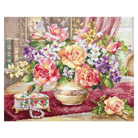 刺繍 輸入キット ALISA 2-50 Rose in the living room リビングルームのバラ | アリサ リビング 部屋 ばら バラの花 薔薇 豪華