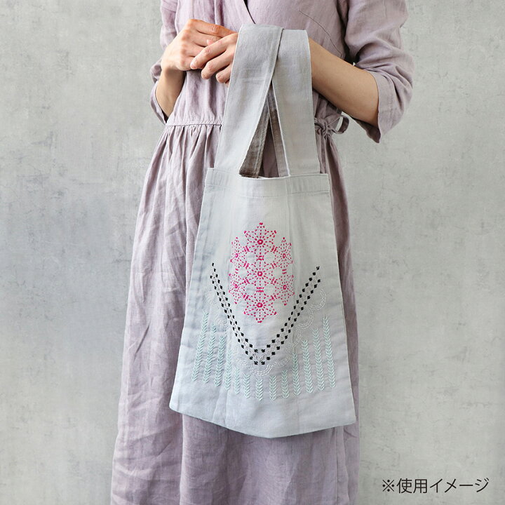 楽天市場】オリムパス 刺し子のエコバッグ La bouquetiere Pink cosmos 