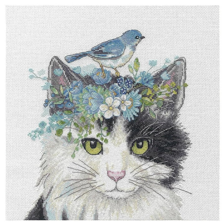 楽天市場】輸入刺繍 Dimensions 70-35433 Floral Crown Cat 花冠の猫 