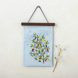コスモ 暮らしが華やぐ季節の楽しみ 7月 七夕 522305 クロスステッチ 刺繍キット | たなばた タペストリー 手作りキット ウォールバー付き