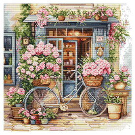 刺繍 輸入キット Luca-S(ルーカス)FLOWERS SHOP BU5044 | 風景 背景 花屋 フラワー 輸入刺繍 輸入キット 輸入刺しゅう