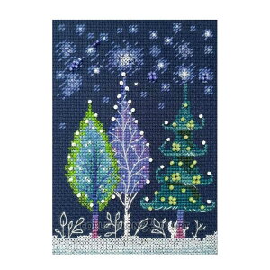 刺繍 輸入キット クロスステッチ RTO Dressed up C376 | 夜景 冬 クリスマス クロスステッチキット 雪 輸入刺繍 輸入キット 輸入刺しゅう