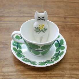 nekogaoさんの刺しゅうブローチキット ミモザ PHC-103-1／ piece ねこ | nekogao ぬいぐるみ 刺繍 ブローチ ステッチ刺繍 キット 猫 ネコ ねこがお ネコ顔