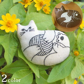 piece nekogao 刺繍ブローチキット へそ天 図案印刷済 | 刺しゅう ぬいぐるみ 刺繍 ブローチ ステッチ刺繍 キット 猫 ネコ ねこがお ネコ顔 手芸 初心者