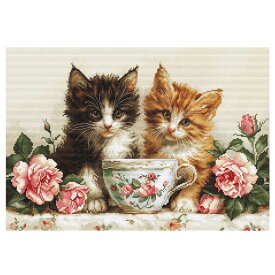 刺繍 輸入キット Luca-S（ルーカス） BU5070 MORNING OF THE CATS| ルーカス クロスステッチキット 猫 ねこ 子ねこ