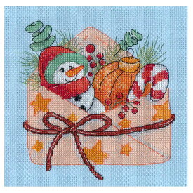 刺繍 輸入キット Oben New Years envelope 1640 | クリスマス スノーマン 雪だるま オーベン オーブン