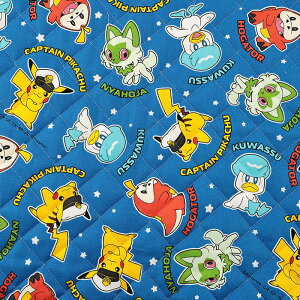 ポケットモンスター キャプテンピカチュウ柄 オックスキルト 50cm単位|切売り 切り売り 生地 布 布地 キャラクター ピカチュー ゲーム ポケモン 厚手 丈夫 女の子 男の子 入園 入学 グッズ