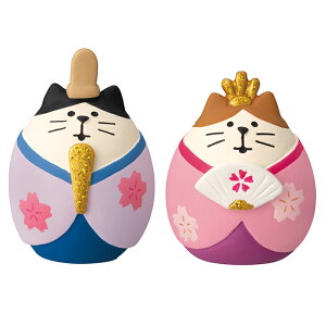 コンコンブル ひなまつり 雛 | 雛飾り ひな飾り 雛人形 ひな人形 小物 置物 飾り マスコット オブジェ インテリア雑貨 ミニチュア 玄関飾り 省スペース かわいい デコレ 猫 ねこ ネコ うさぎ