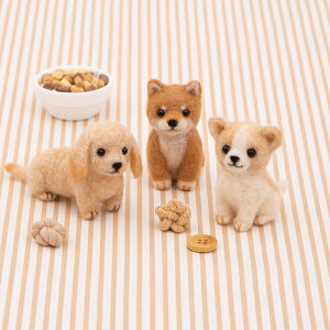 ハマナカ ニードルフェルトでつくるベビーアニマル 犬 セキセイインコ ウサギ | アクレーヌキット ほっこり癒される フェルティング 羊毛 どうぶつ 動物 アニマル