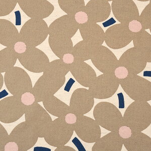 う早この布 よもぎ 綿麻キャンバス 50cm単位|切売り 切り売り 生地 布 布地 北欧風 北欧調 北欧テイスト 花柄 フラワー柄 フラワープリント 普通地 丈夫 コットンリネン うさこの布 かわいい