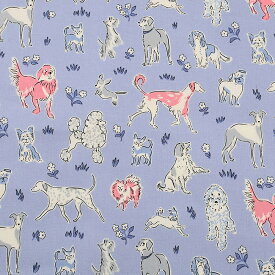 リバティプリント リバティ・ファブリックス PARK PALS ラセンビィ・コットン 50cm単位｜リバティ 生地 切売り 切り売り 生地 布 布地 LIBERTY FABRICS リバティ ファブリックス おしゃれ コットン100％ 薄手 薄地 服地 いぬ 犬 イヌ ドッグ Liberty