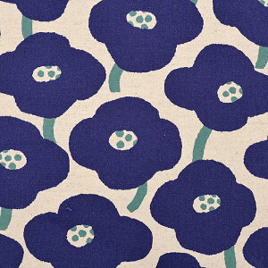 Poppy 綿麻キャンバス 50cm単位|切売り 切り売り 生地 布 布地 北欧風 北欧テイスト 北欧調 かわいい おしゃれ ナチュラル ひなげし 大柄 普通地 丈夫 コットンリネン 花柄 フラワー柄 ポピー