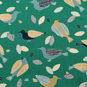 Birds 綿麻キャンバス 50cm単位|切売り 切り売り 生地 布 布地 北欧風 北欧テイスト 北欧調 おしゃれ かわいい ナチュラル 普通地 丈夫 コットンリネン バード 鳥 とり トリ 小鳥 ことり