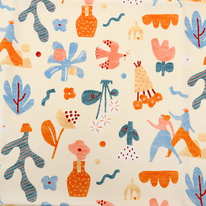 ニュアンスファブリック 植物柄 オックス 50cm単位 | 切売り 切り売り 生地 布 布地 コットン100% 韓国風 ニュアンスカラー くすみカラー トレンド 普通地 丈夫 おしゃれ かわいい 花柄 フラワ