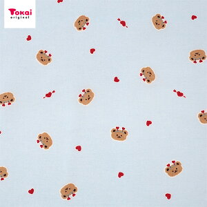 tiny animal's かちゅーしゃべあ シーチング 1m カットクロス | 生地 布 布地 はぎれ カット布 くま クマ 熊 ベア ハート コットン100% パステルカラー 薄手 薄地 入園 入学 新学期 グッズ 女の子