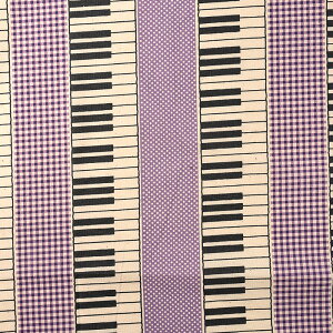MONOTONE SCHOOL ピアノ シーチング 50cm単位 | 切売り 切り売り 生地 布 布地 鍵盤 音楽 ギンガムチェック ドット 水玉 幾何学模様 ボーダー柄 コットン100% 薄手 薄地 入園 入学 新学期 グッズ 女