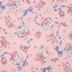【20%OFFクーポン対象】 バニラポップ ラビットribbon オックス 50cm単位 | 切売り 切り売り 生地 布 布地 ファンタジー ファンシー メルヘンチック うさぎ ウサギ りぼん ゴスロリ 入園 入学 新