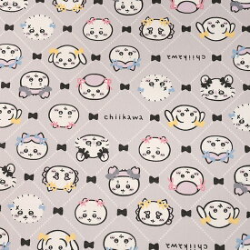 ちいかわ リボン柄 オックス 50cm単位 | 切売り 切り売り 生地 布 布地 コットン100％ アニメ キャラクター りぼん シンプル チェック柄 通園 通学 入園 入学 新学期 グッズ 女の子 男の子 かわいい