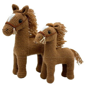 alize AngoraGold(アンゴラゴールド)で編む あみぐるみ親子馬｜編みぐるみ 編み物 うま 午 干支 キット ニット 手編み どうぶつ