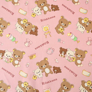 リラックマ お菓子なお家柄 オックス 50cm単位 | 切売り 切り売り 生地 布 布地 コットン100% SANRIO キャラクター くま 熊 クマ りらっくま スイーツ ピンク クリーム 入園 入学 新学期 グッズ