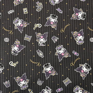 サンリオ クロミ キングタム オックス 50cm単位 | 切売り 切り売り 生地 布 布地 コットン100% SANRIO キャラクター ゴシック 黒 ブラック 紫 パープル 入園 入学 新学期 通園 通学 グッズ 女の子