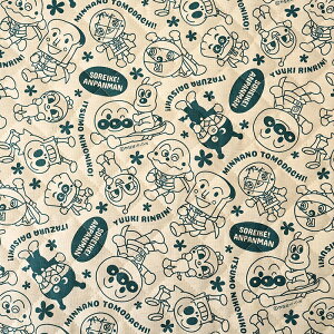 アンパンマン アウトライン柄 綿麻キャンバスキルト 50cm単位 | 切売り 切り売り 生地 布 布地 厚手 丈夫 ばいきんまん ドキンちゃん コキンちゃん ホラーマン コットンリネン 入園 入学 かわ