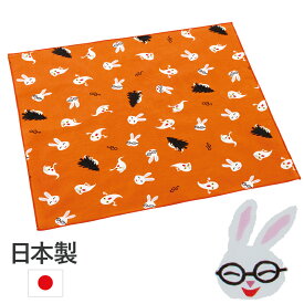 めがねうさぎ ランチクロス【完成品】|ランチョンマット ナフキン ランチマット お弁当 グッズ 風呂敷 日本製 通学 入園 入学 子供 キッズ 小学校 幼稚園 保育園 男の子 女の子 アウトドア ピクニック 遠足 給食 絵本 かわいい