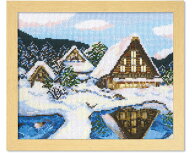 【送料無料】　オリムパス 刺しゅうキット クロスステッチ　雪の白川郷　7389　(取り寄せ品)　(メール便可)