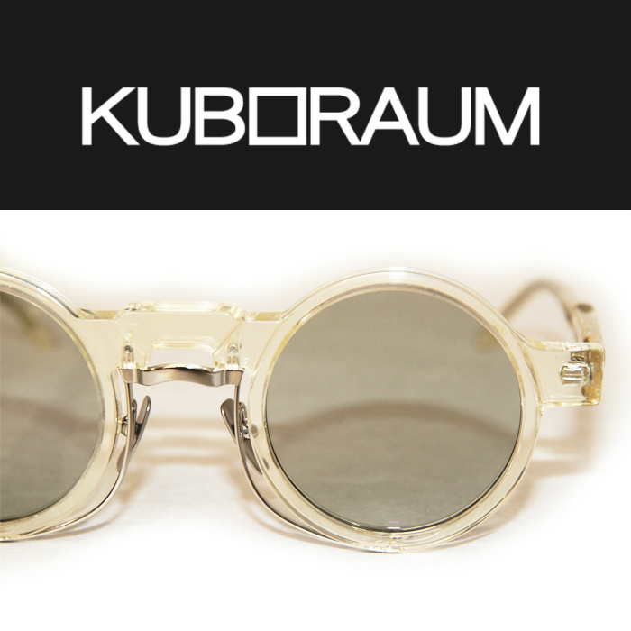 KUBORAUMクーボラウム [MaskN3SHP] 丸型ラウンド型　透明なシャンパン色のフレーム 透明な薄いグレーのレンズ　 UV400 メンズサングラス レディース サングラス