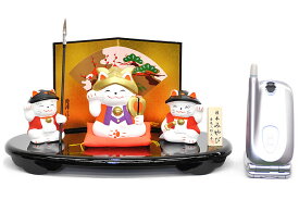 【五月人形】錦彩招き猫大将飾り　陶器で作ったニャンとも可愛い一品♪【D651】【新作】【秀光】【限定品】【楽ギフ_のし】【楽ギフ_のし宛書】